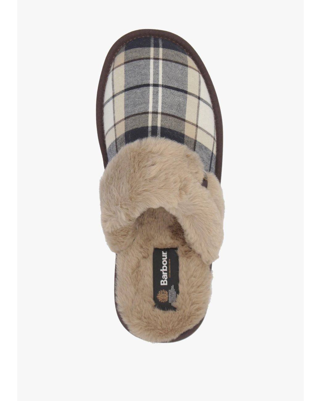 Barbour White Claudia Light Birchwood Mule Slippers