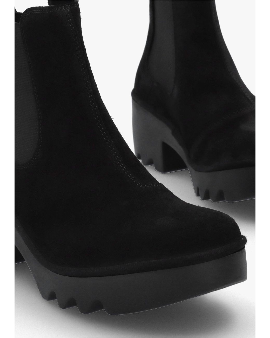 Fly London Black Trig Block Heel Chelsea Boots