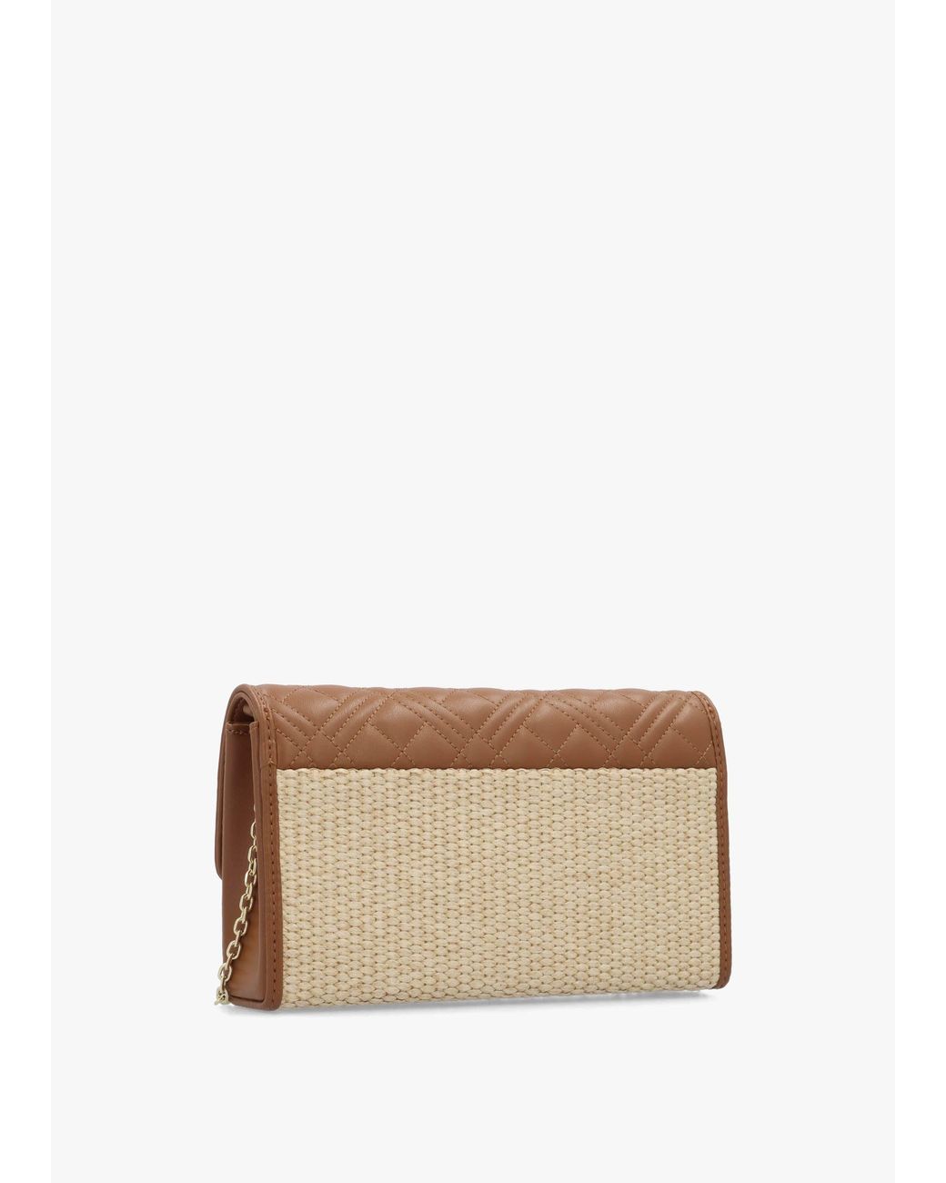 Love Moschino Brown Straw Chic Cuoio Cross-Body Bag