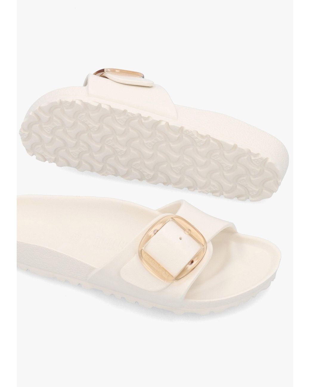 Birkenstock White Madrid Eva Big Buckle Eggshell Mules