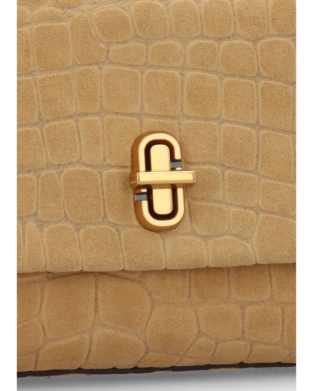 Marc Jacobs Natural The Suede Croc Slim Dual Convertible Sahara Shoulder Bag