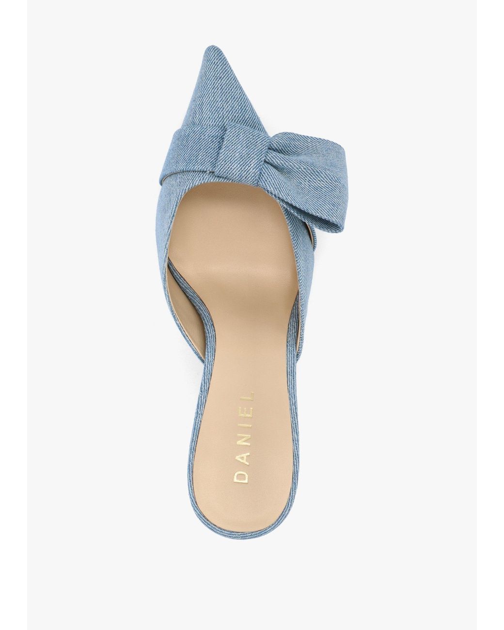 Daniel Blue Erose Denim Bow Heel Mules