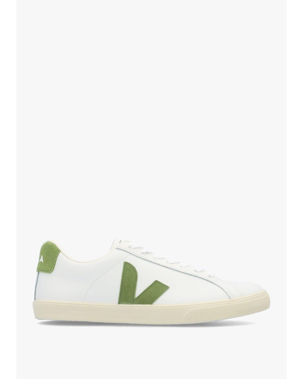 Veja White Esplar Logo Extra Kiwi Leather Trainers