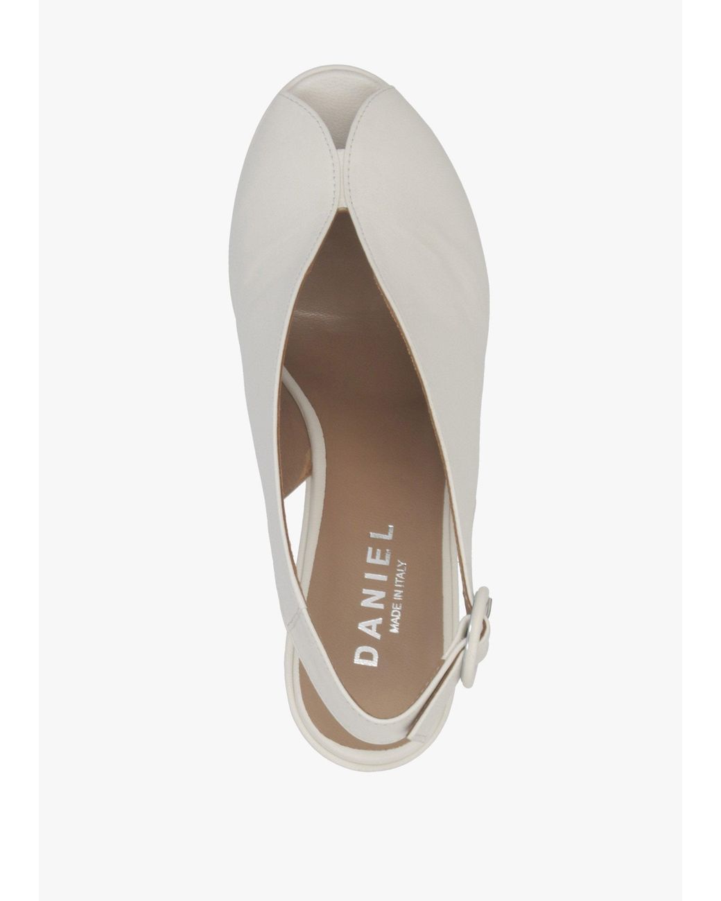 Daniel White Solay Cream Leather Platform Heeled Sandals