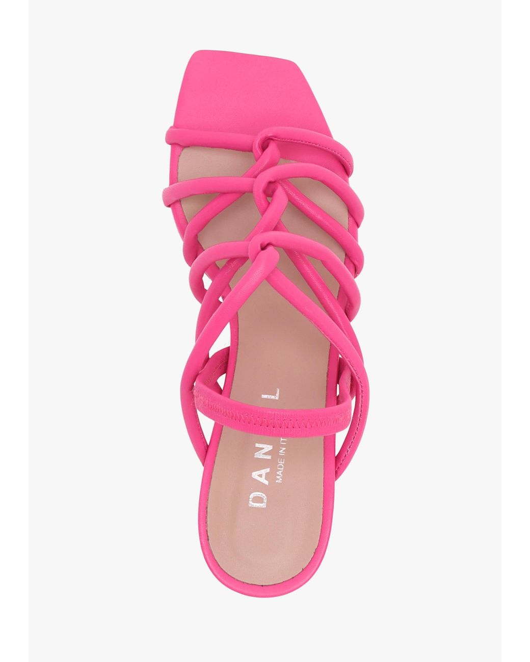 Daniel Pink Sanuma Fuchsia Leather Mini Pillow Strap Heeled Sandals