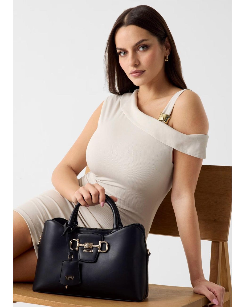 Guess Black Janie Girlfriend Satchel Bag