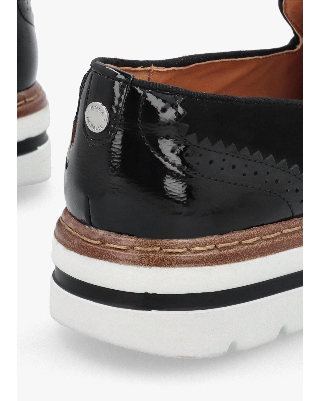 Moda In Pelle Black Ellee Patent & Suedette Tassel Loafers