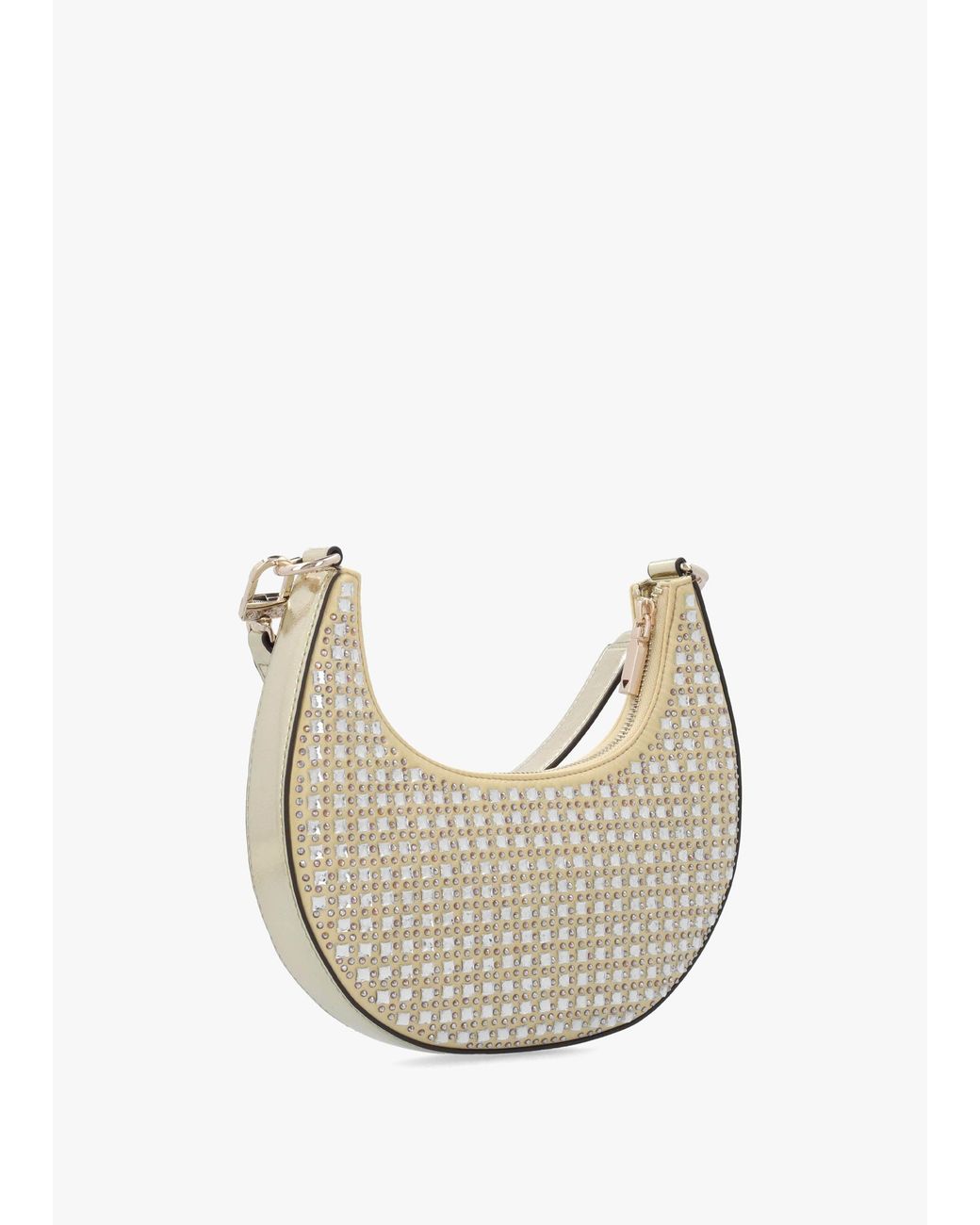 Guess White Small Lua Embellished Hobo Bag