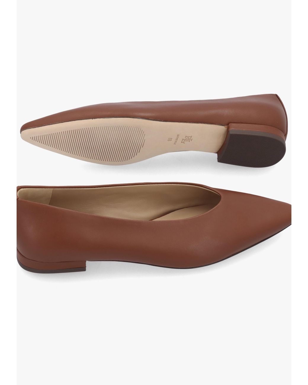 Ralph Lauren Brown Audri Lauren Ballerina Pumps