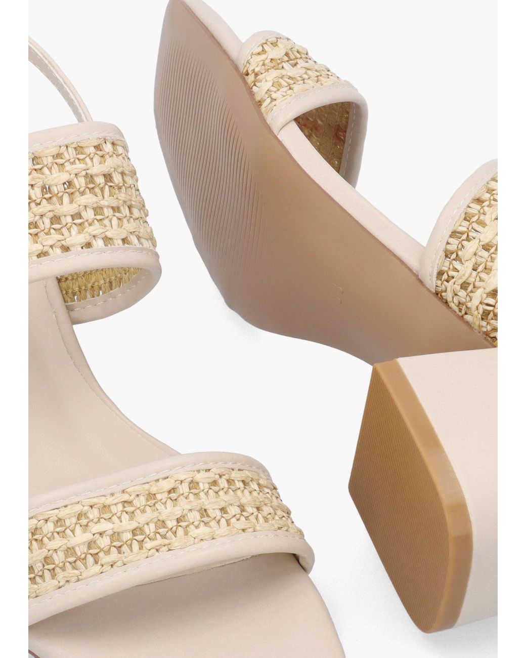 Daniel Natural Rebecca Woven Two Bar Mid-Block Heel Sandals