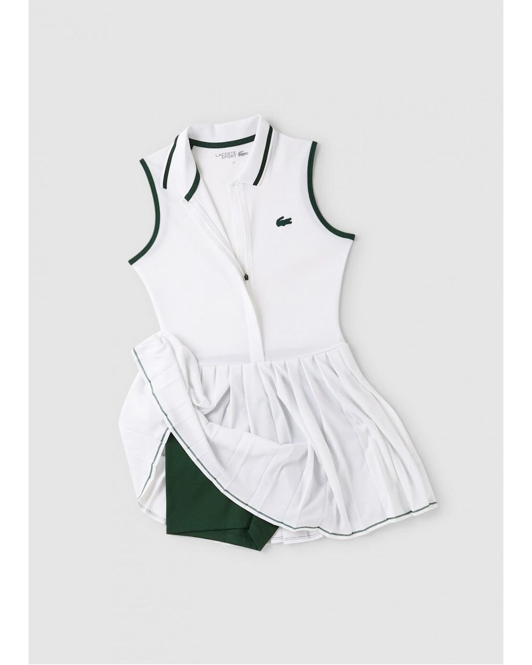 Lacoste Sport Pleated Tennis Dress With Built In Shorts in White | Lyst
