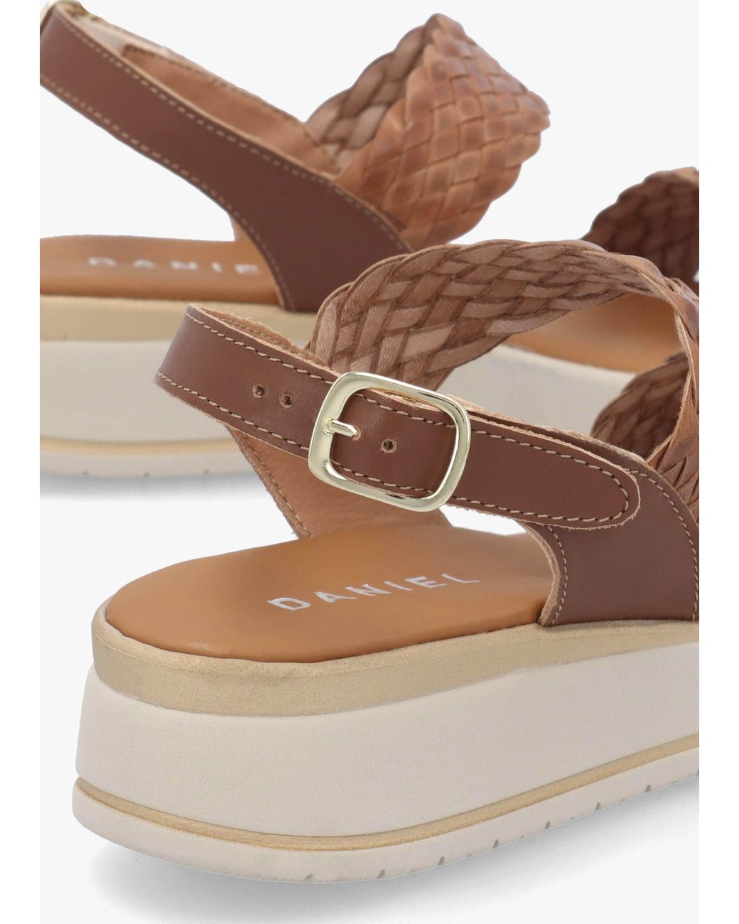 Daniel Multicolor Lait Woven Sling Back Low Wedge Sandals