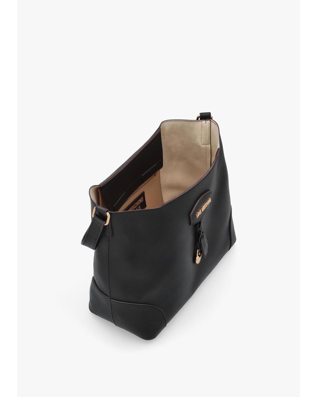 Love Moschino Black Recycled Leather Shopper Bag