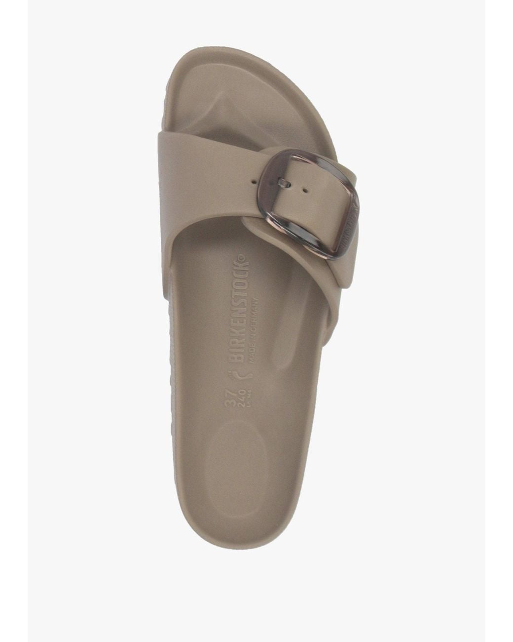 Birkenstock White Madrid Eva Big Buckle Taupe Mules