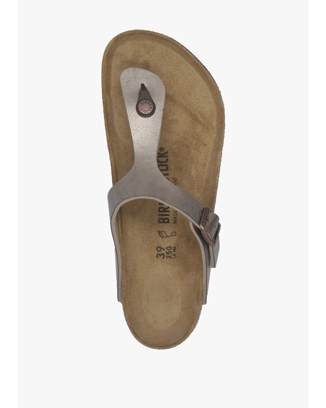 Birkenstock White Gizeh Graceful Taupe Birko-Flor Sandals