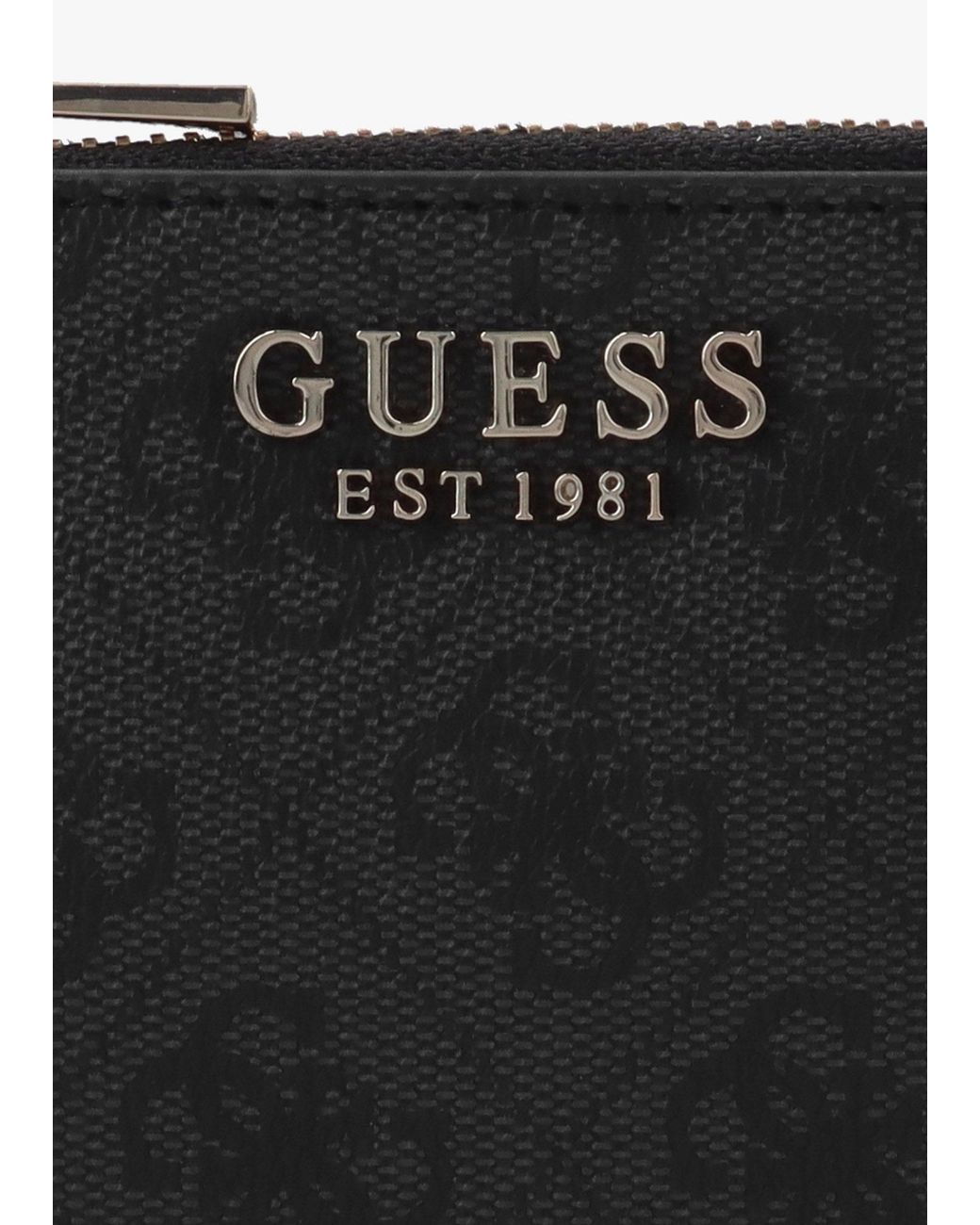 Guess Black Laurel Ii Coal Logo Credit Card Purse