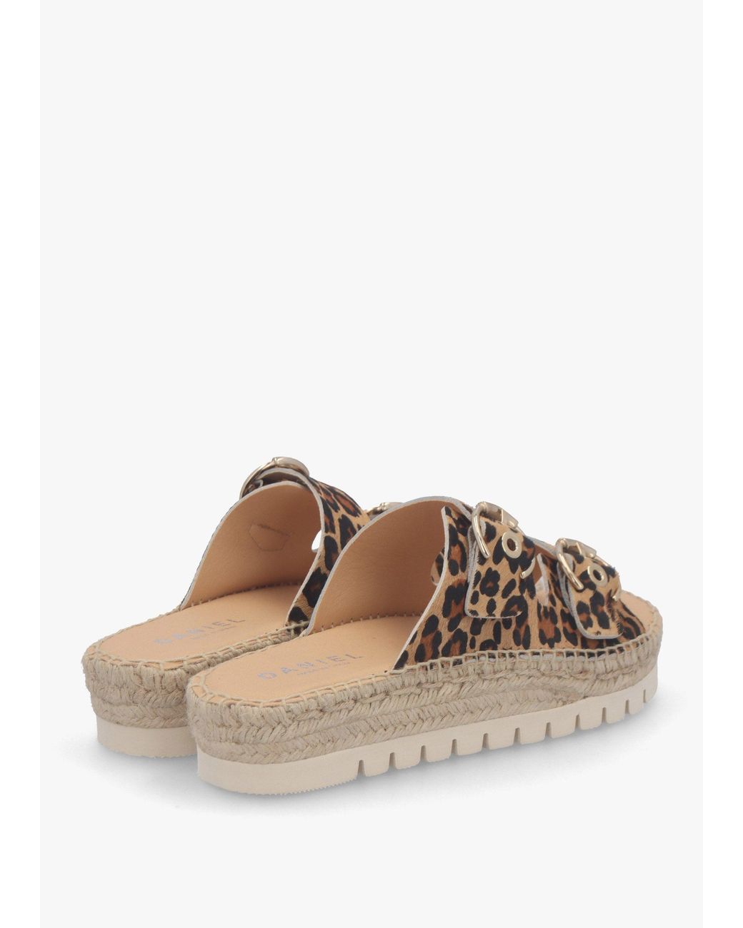 Daniel Multicolor Jools Leopard Pony Hair Flatform Espadrille Mules