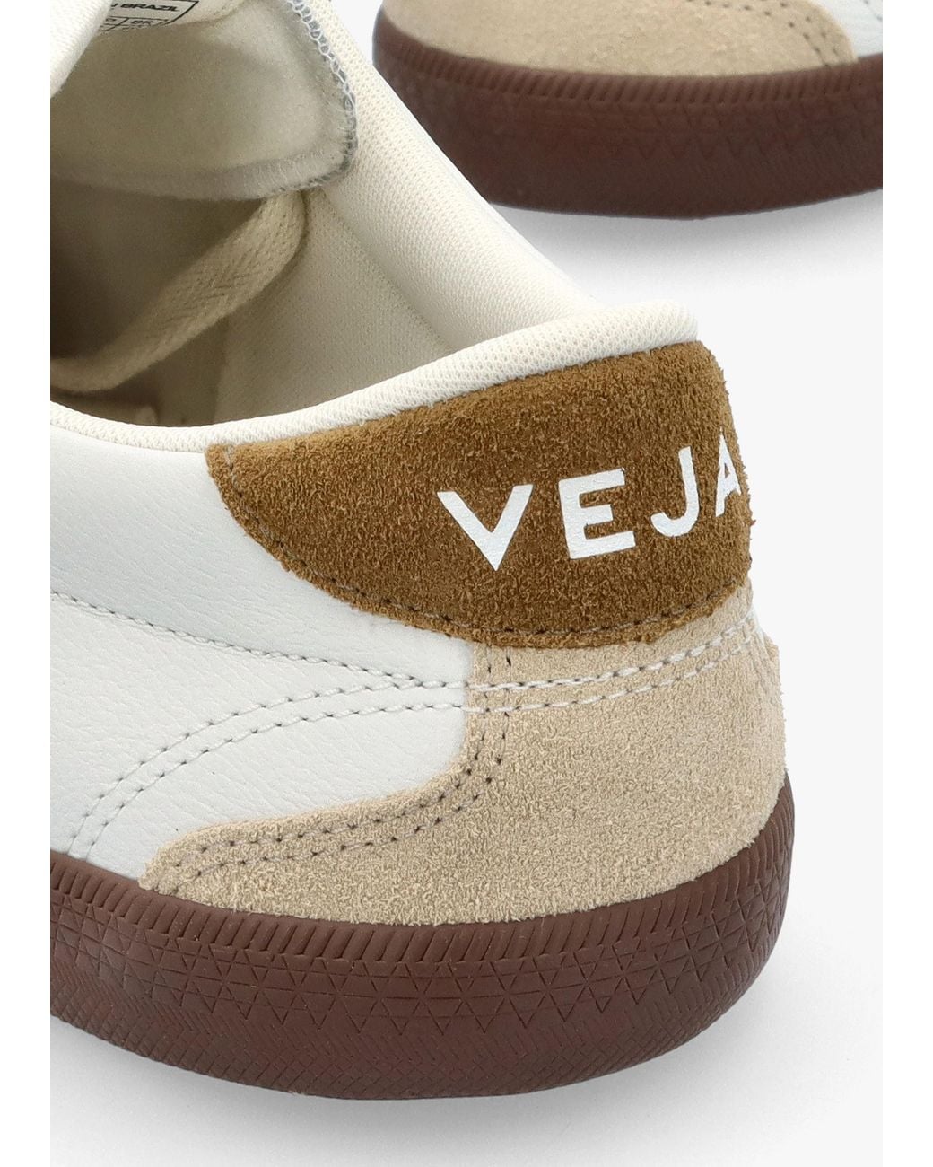 Veja White Volley O.T Leather Tent Bark Trainers
