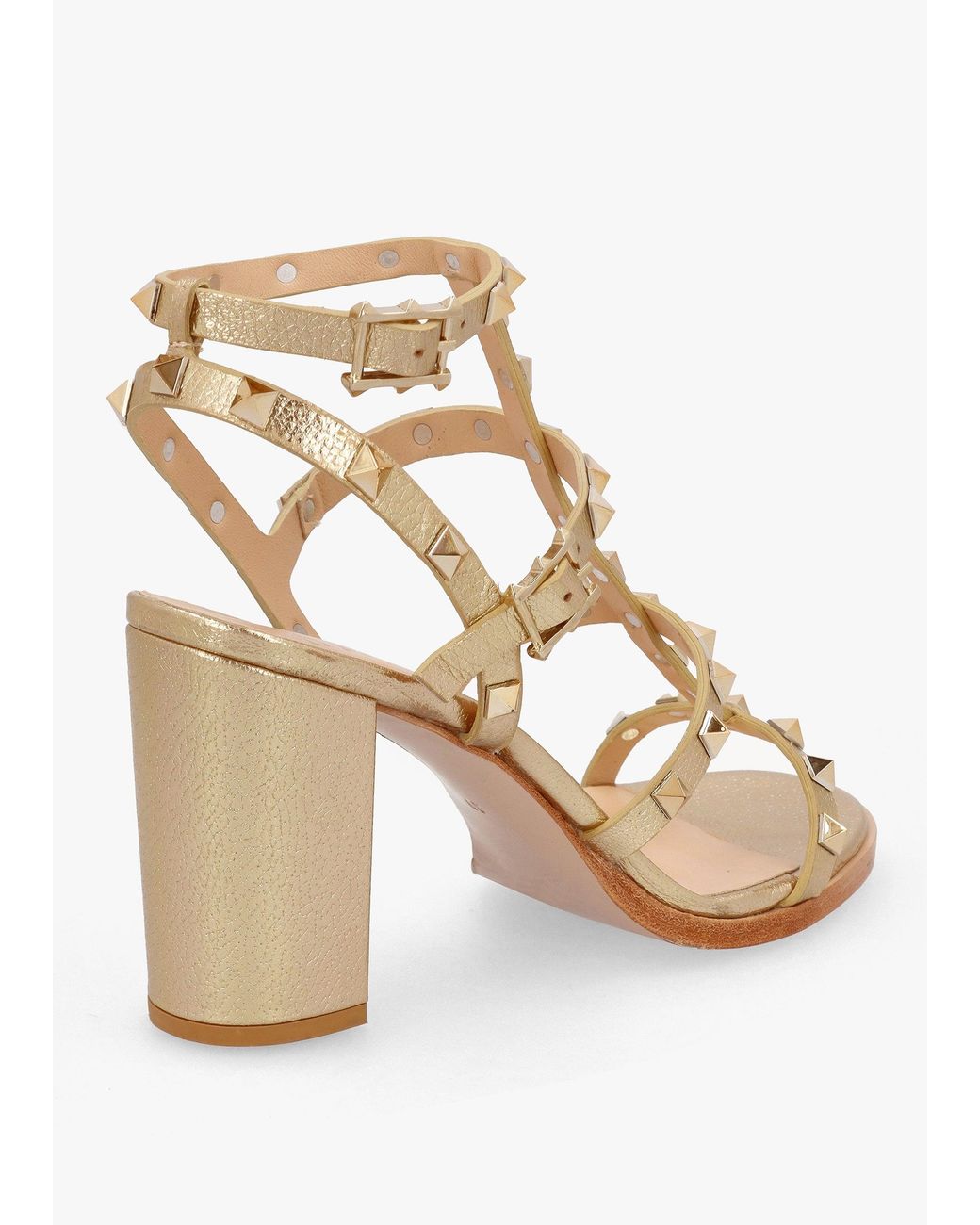 Daniel Natural Pitter Studded Block Heeled Sandals