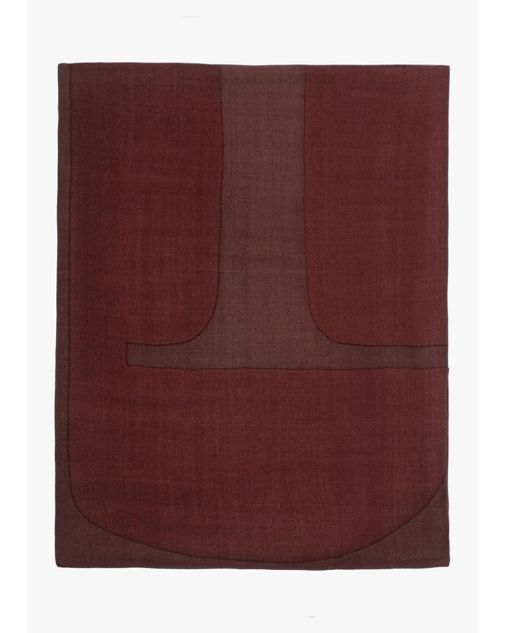 Ralph Lauren Purple Logo Jacquard Wool-Silk Burgundy Square Scarf