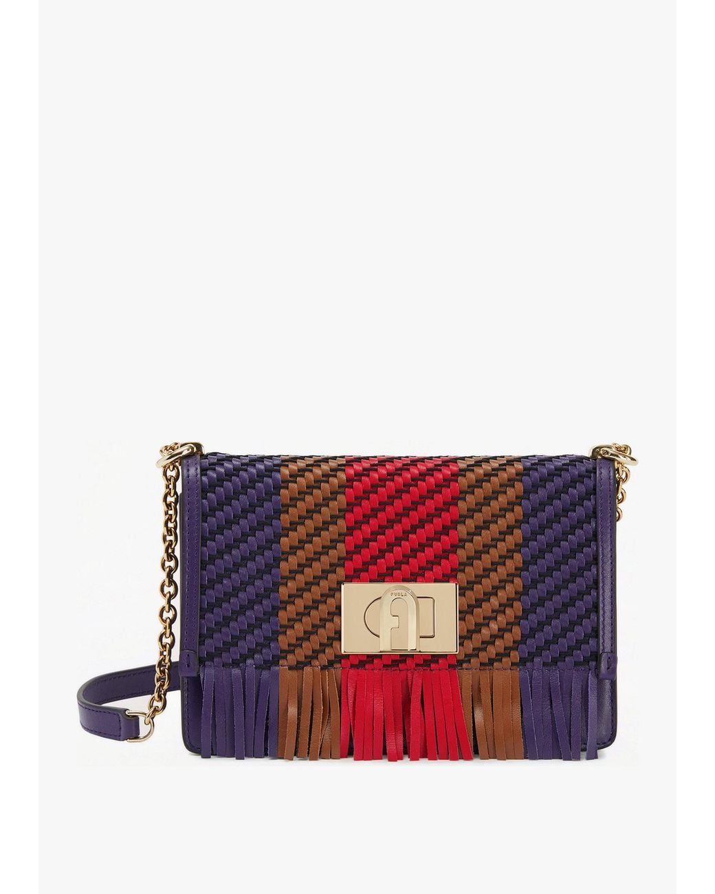 Furla White 1927 Multi Woven Mini Cross Body Bag