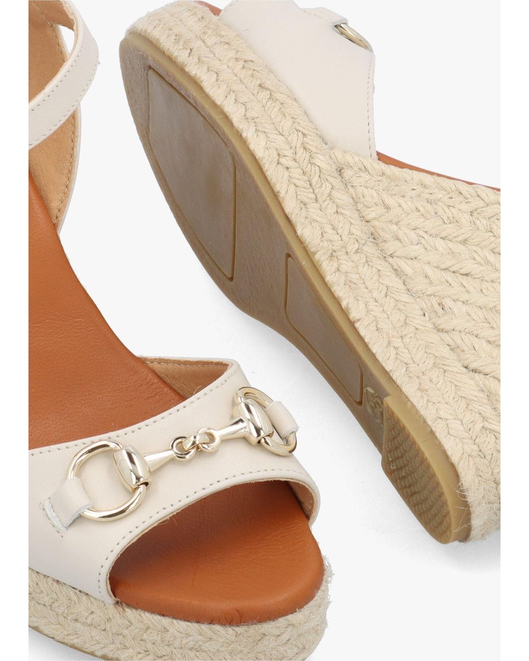 Daniel Natural Jaffle Cream Leather Snaffle Wedge Espadrilles