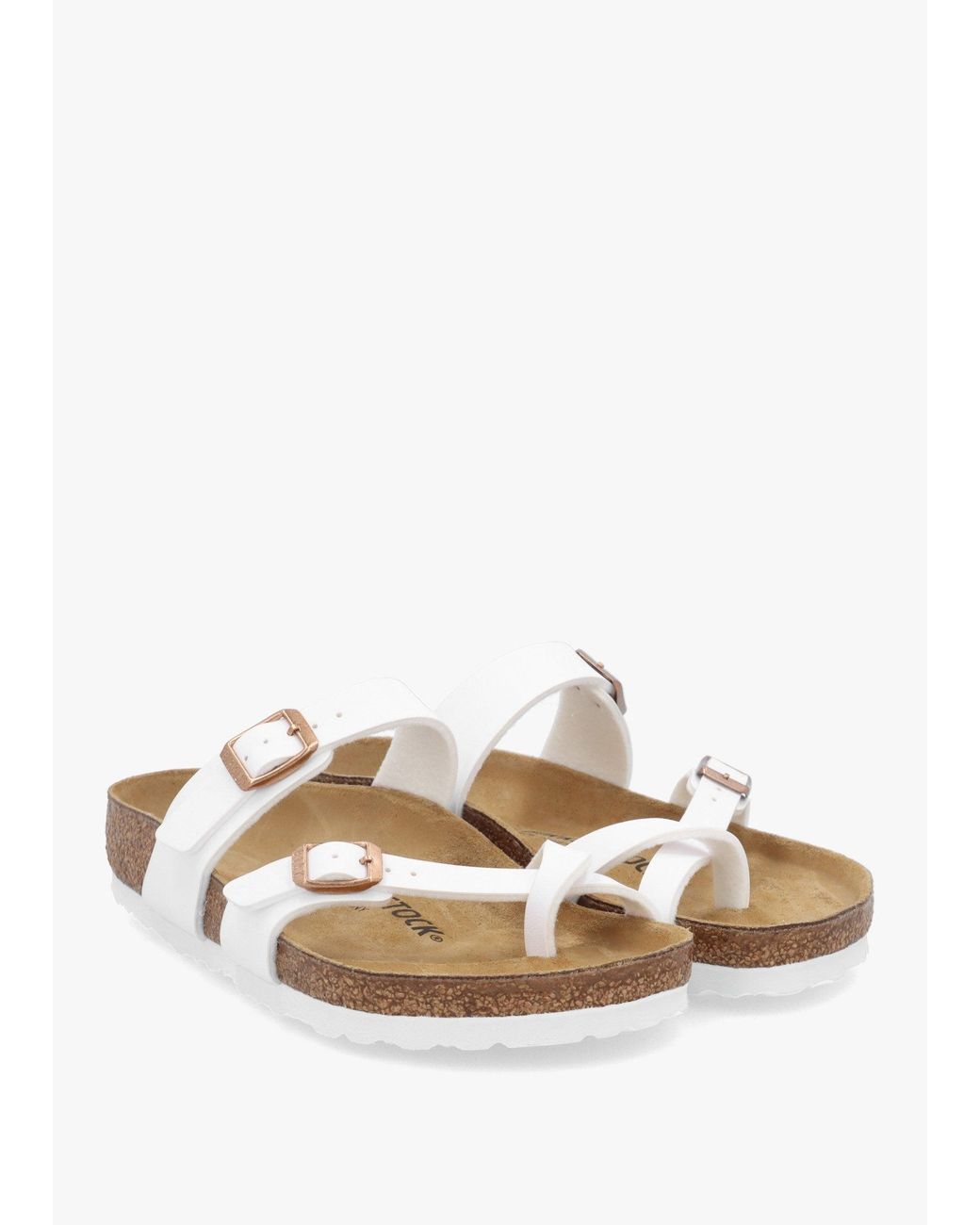 Birkenstock White Mayari Birko-Flor Thong Sandals