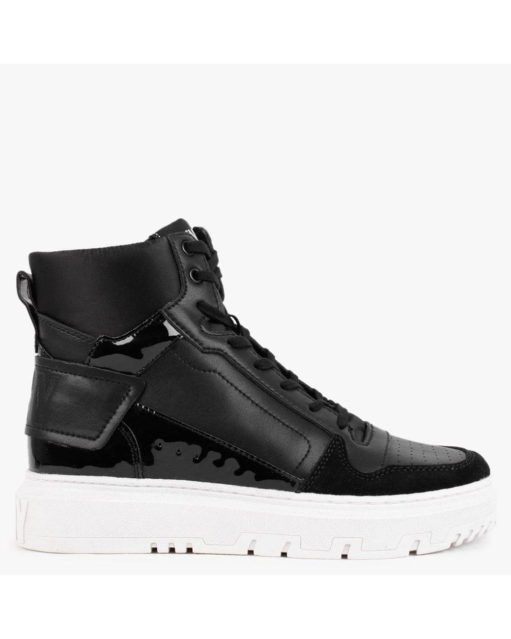 DKNY Mayzi Black Leather High Top Trainers | Lyst UK