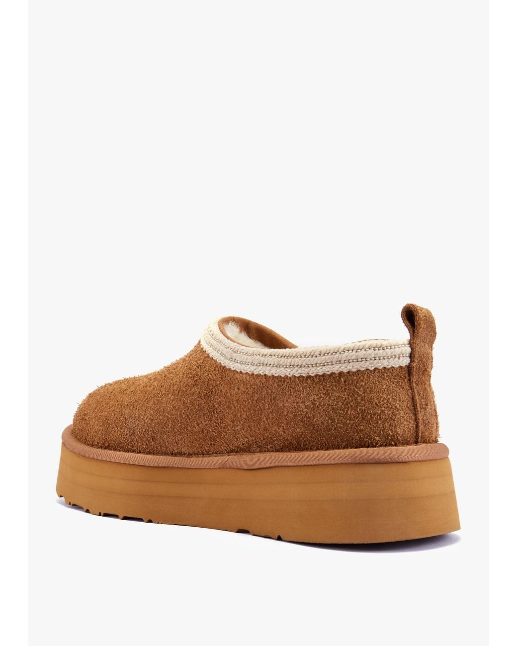 Australia Luxe Brown Outback Trim Platform Slippers