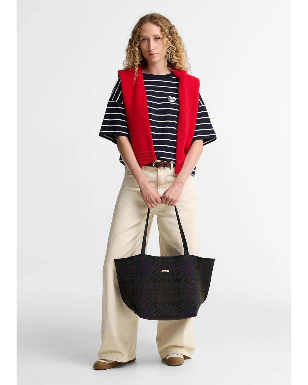 Barbour Black Layla Shadow Classic Tartan Tote Bag