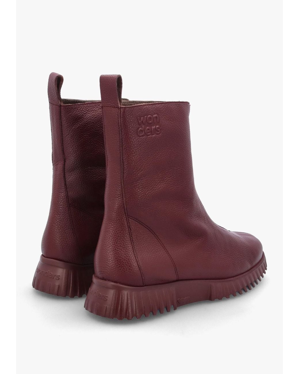 Wonders Purple Front Zip Ankle Boots