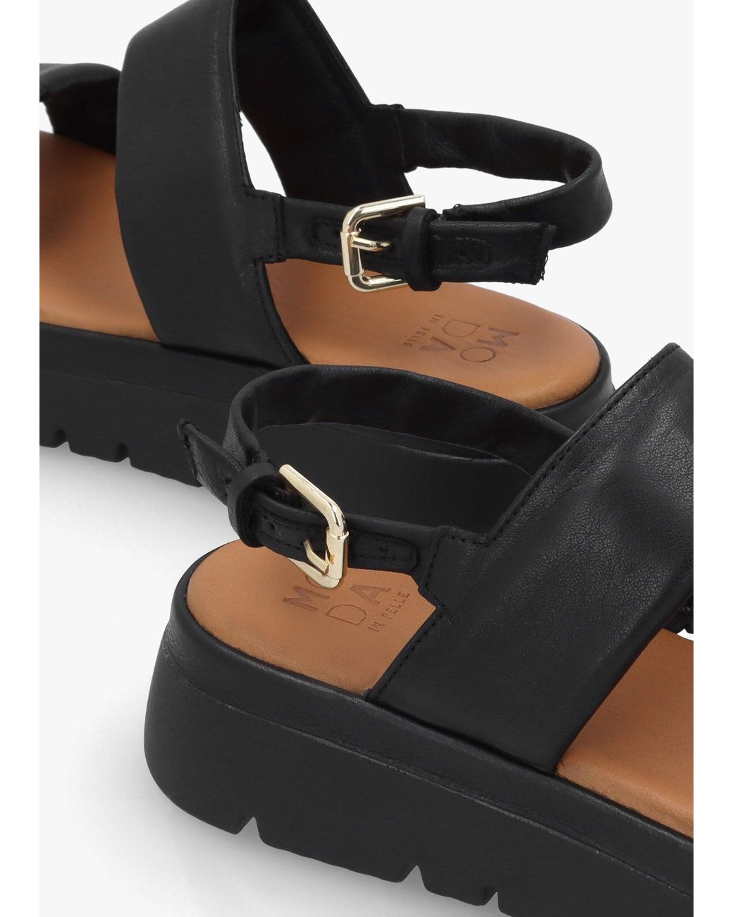 Moda In Pelle Black Netty Chunky Sandals
