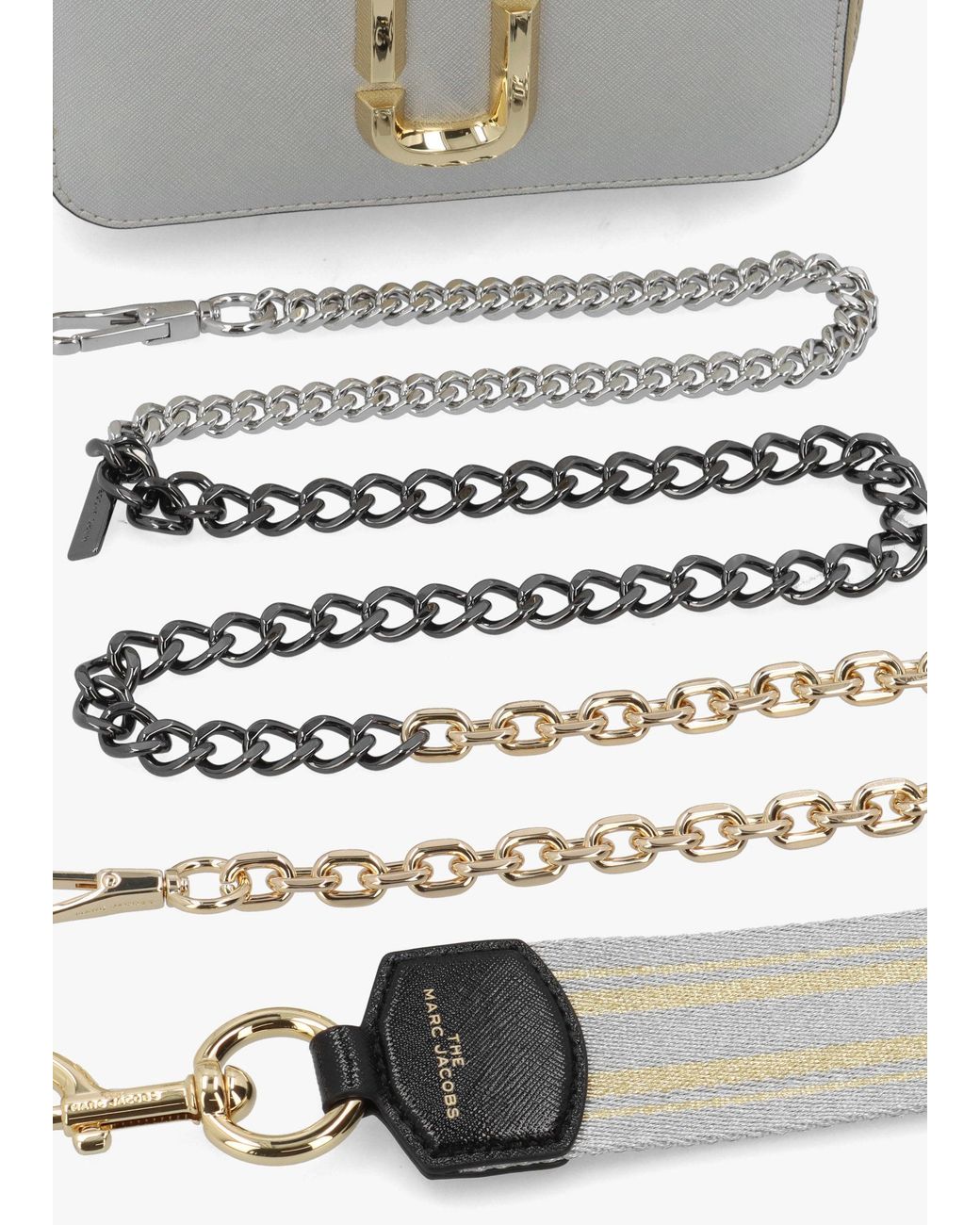Marc Jacobs White The Colorblock Chain Platinum Multi Snapshot Bag