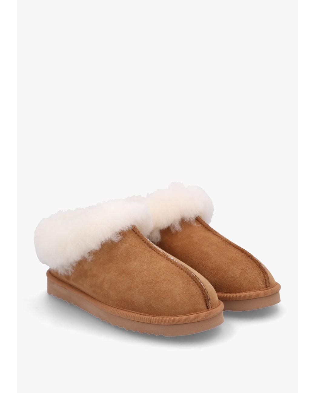 Daniel Brown Somolly Tan Suede Shearling Slippers