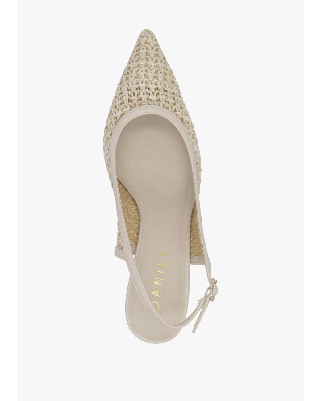 Daniel White Rachel Woven Sling Back Heeled Court Shoes