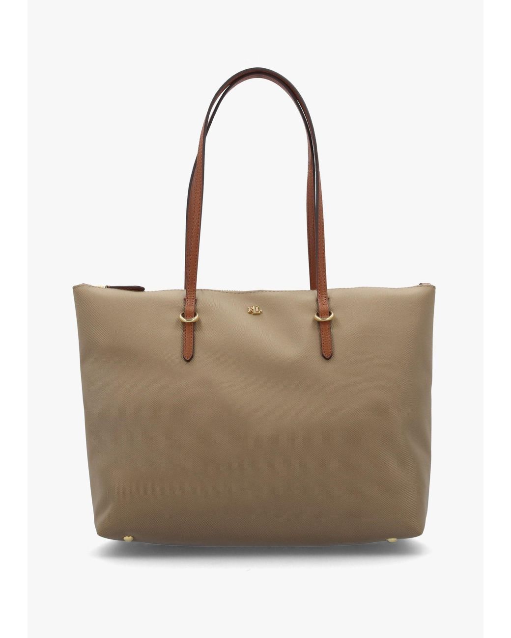 Ralph Lauren Natural Medium Keaton 26 Clay Nylon Tote Bag