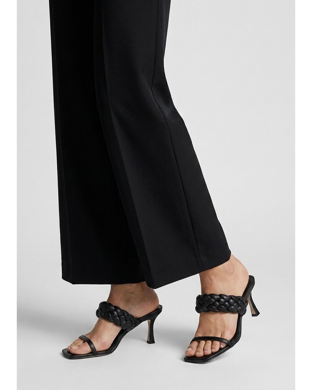 Daniel Black Rose Plaited Two Bar Heeled Sandals