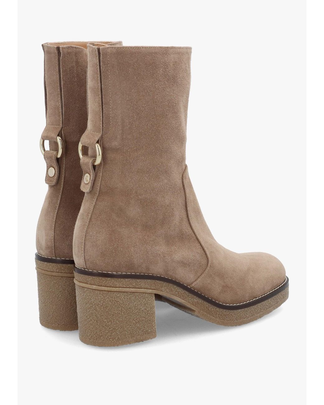 Daniel Brown Block Heel Calf Boots