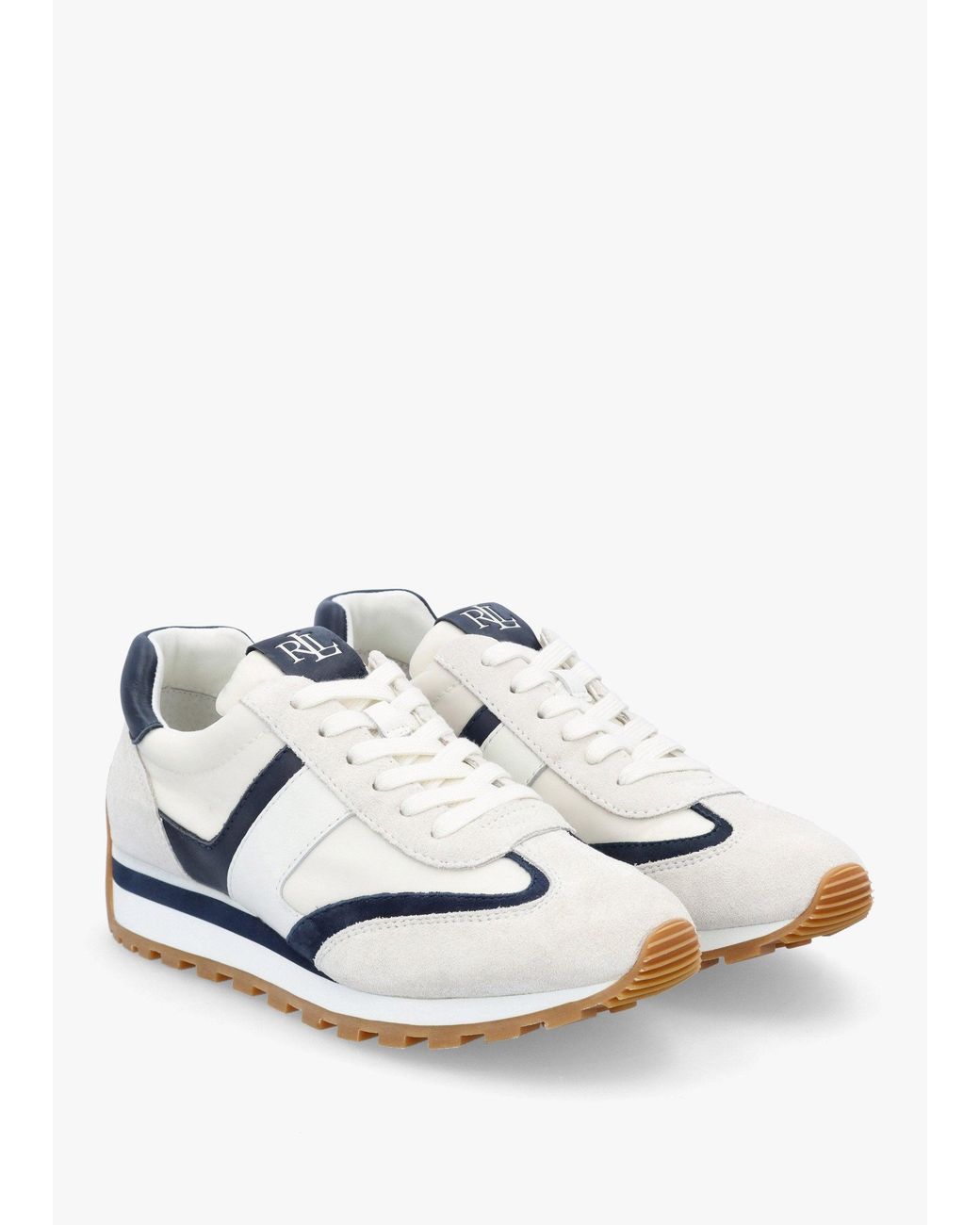 Ralph Lauren White Dani Snow & Leather & Suede Trainers