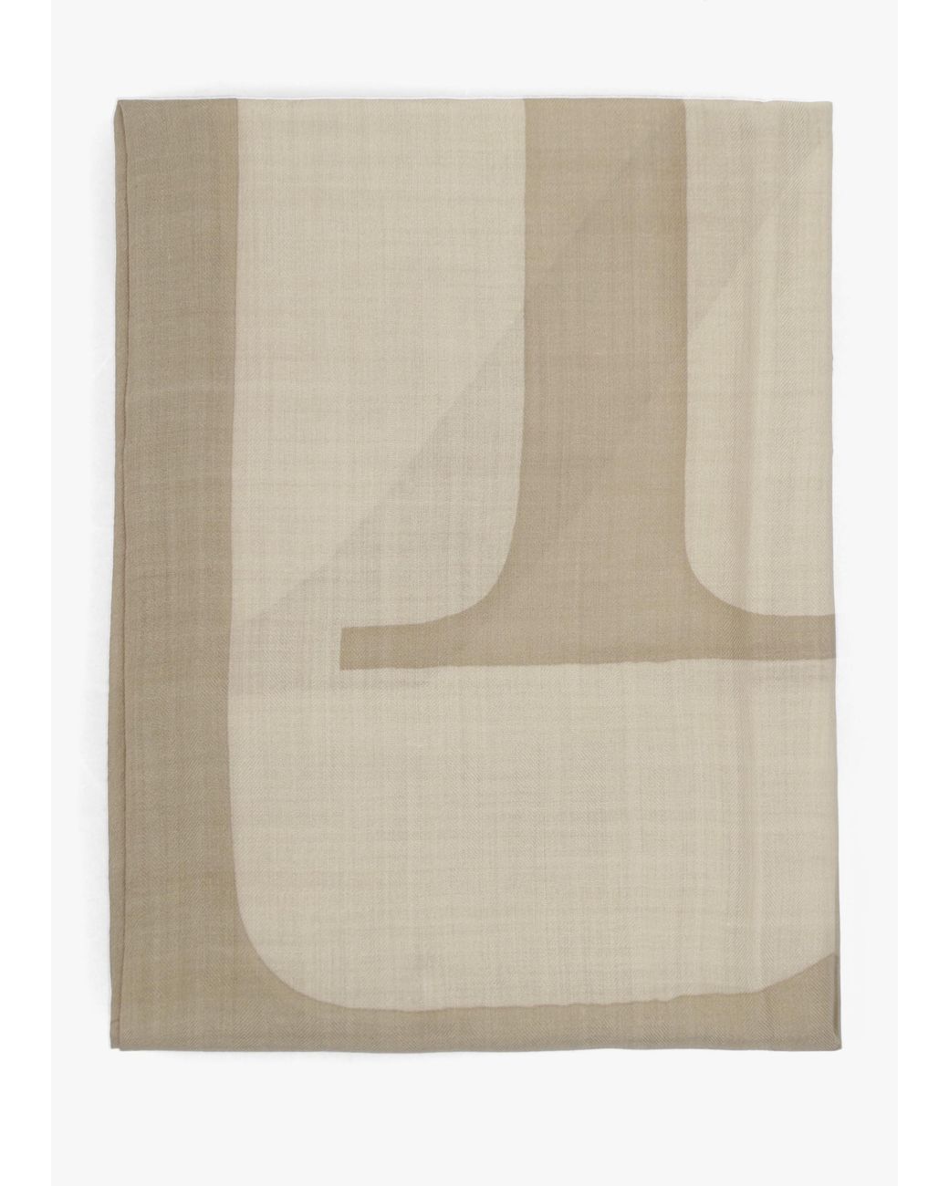 Ralph Lauren Natural Logo Jacquard Wool-Silk Taupe Square Scarf