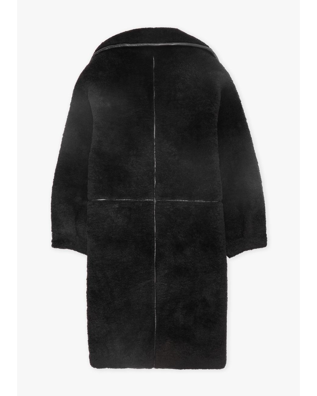 Oakwood Black Tilda Shearling Style Longline Coat