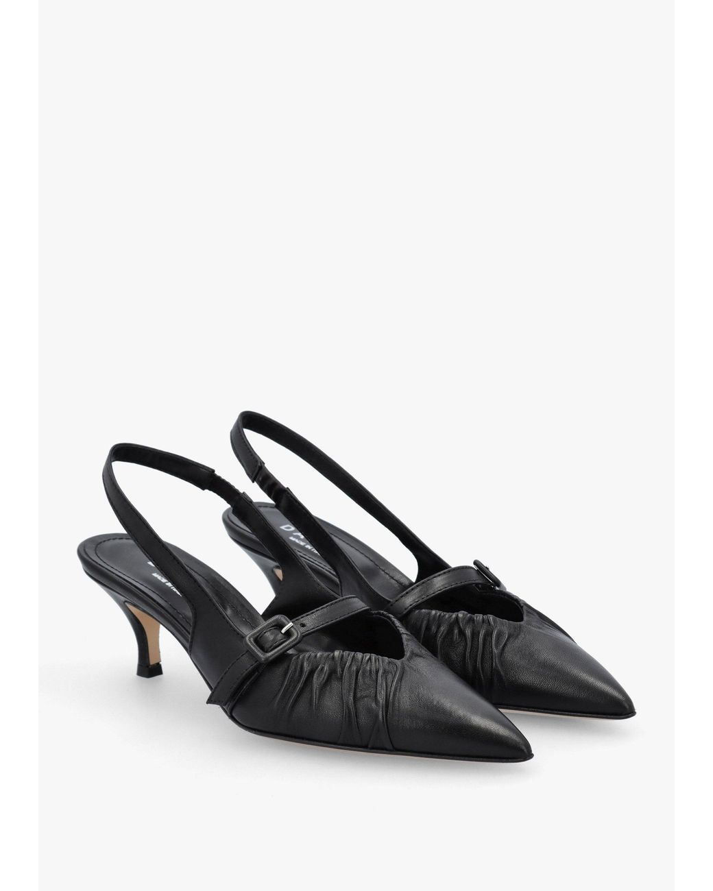 Daniel Black Nouche Rouched Kitten Heel Sling Backs