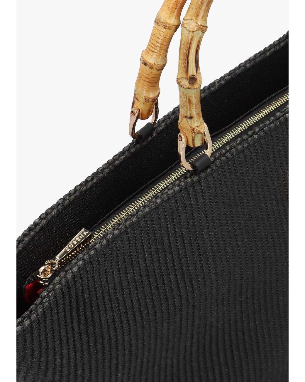 Sorena Black One-Of-A-Kind Ithacas Woven Straw Basket Tote Bag