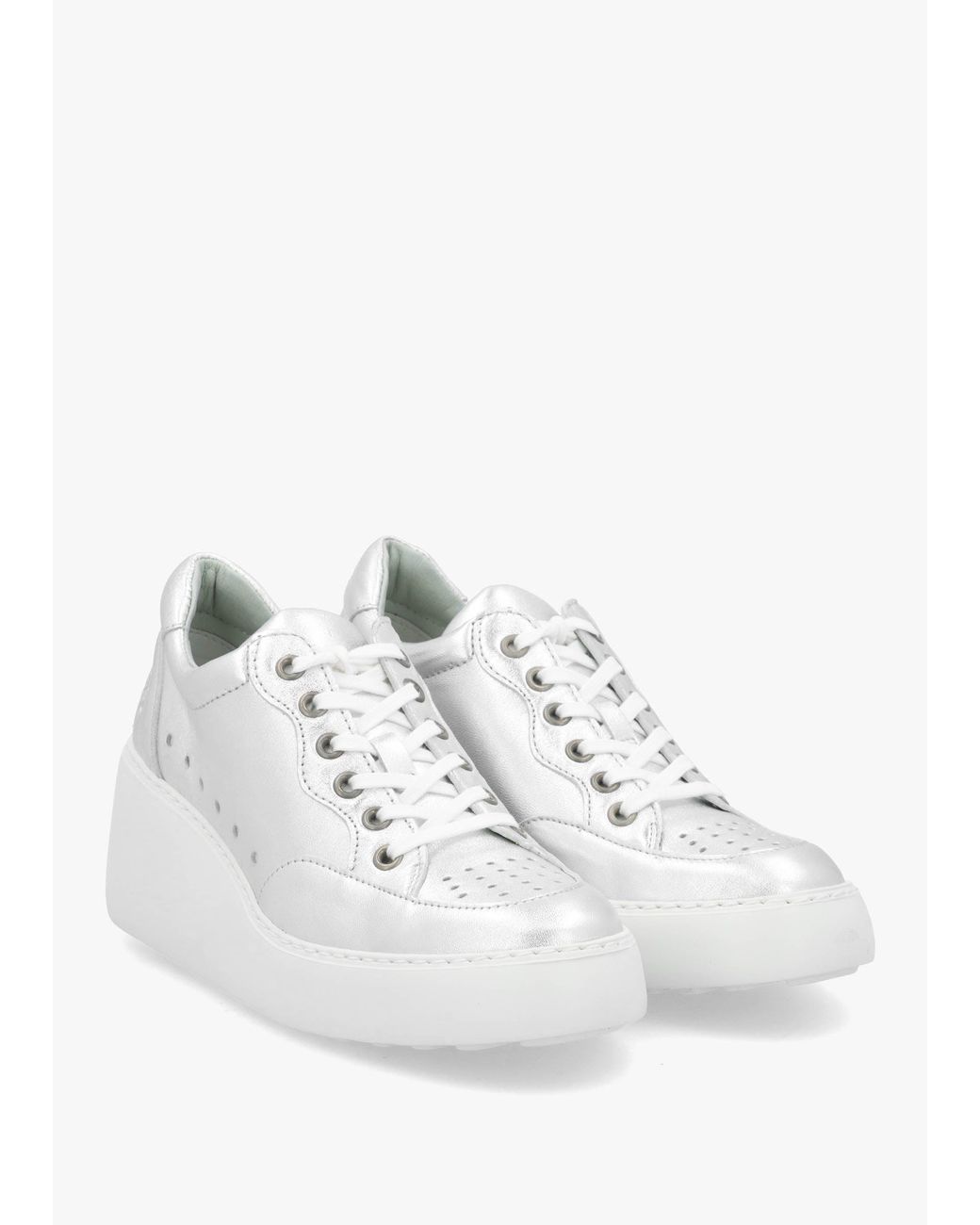 Fly London White Derk Wedge Trainers