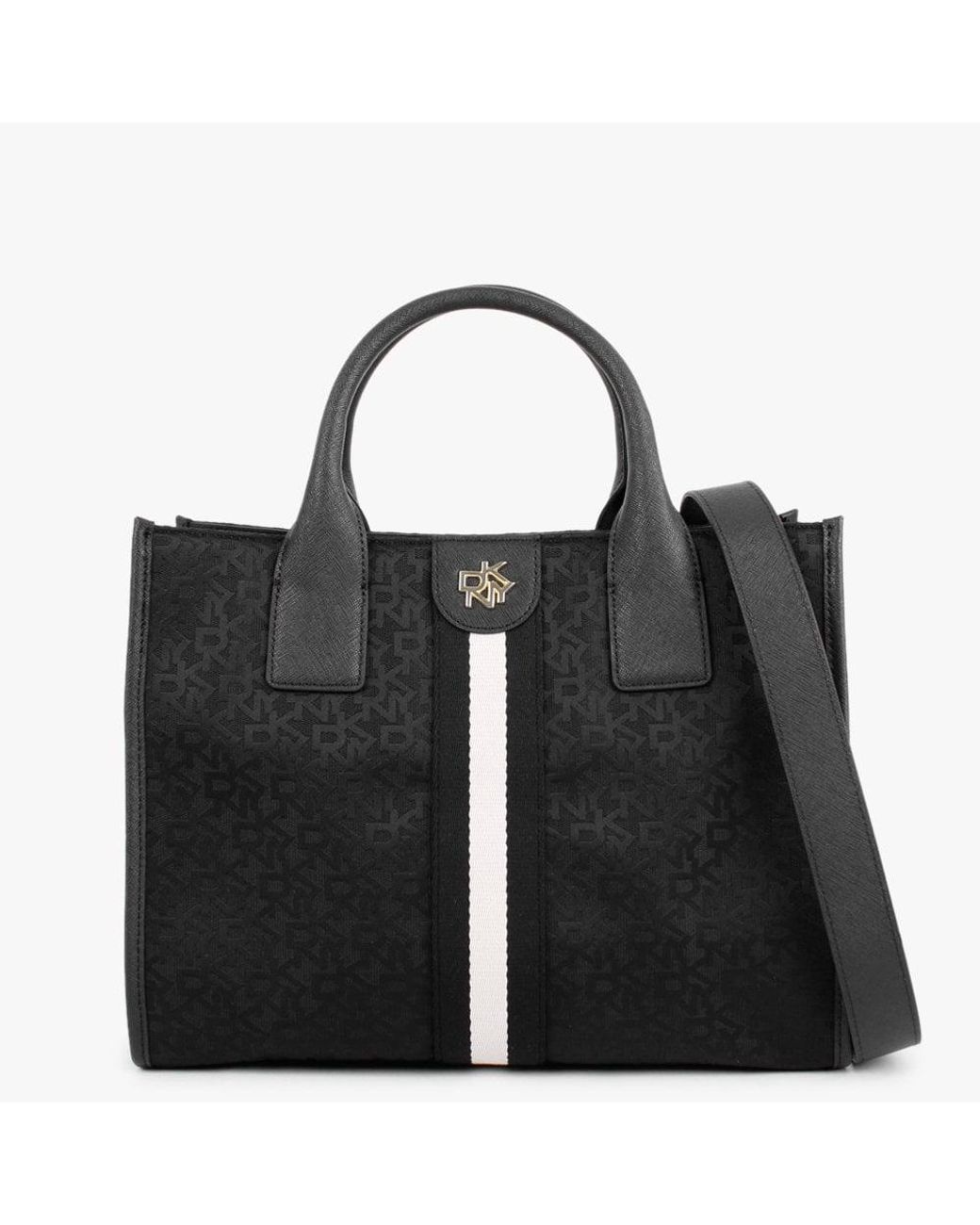 DKNY Medium Carol Black Logo Tote Bag Lyst