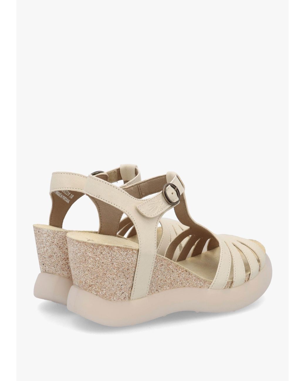 Fly London Natural Gait T Bar Wedge Sandals