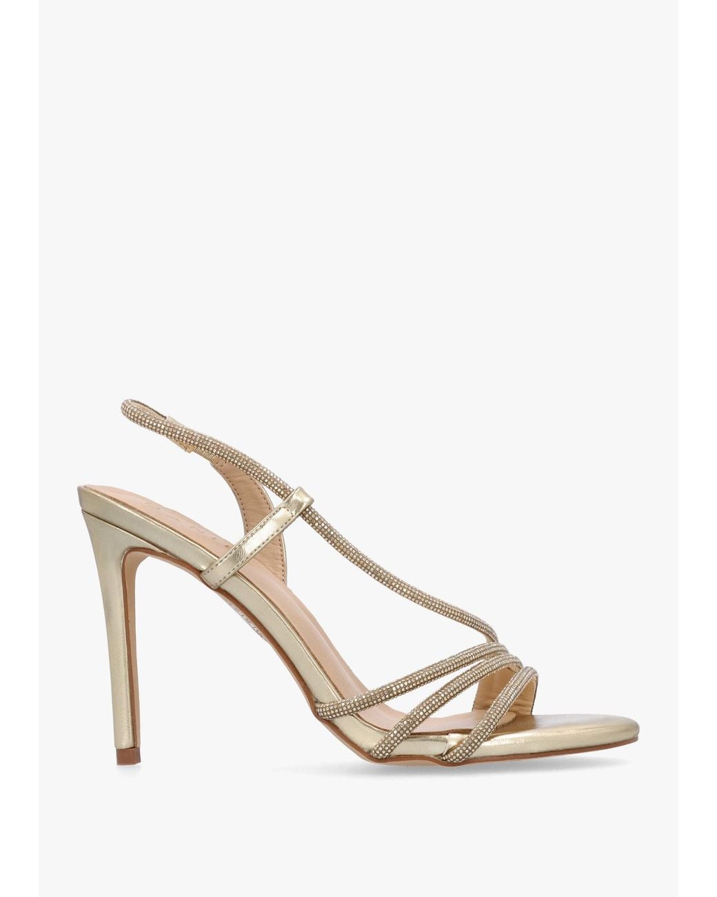 Daniel White Ichelly Metallic Diamante Strap High Heel Sandals