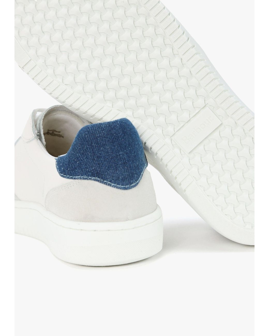 Barbour White Celeste & Chambray Leather Trainers