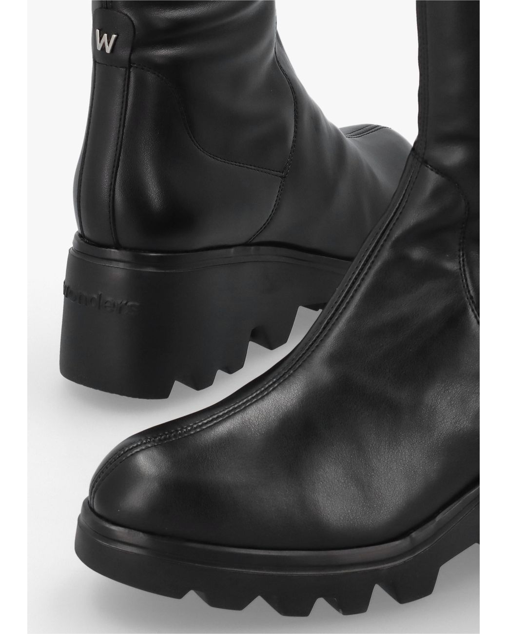 Wonders Black G-7031 Wedge Knee Boots
