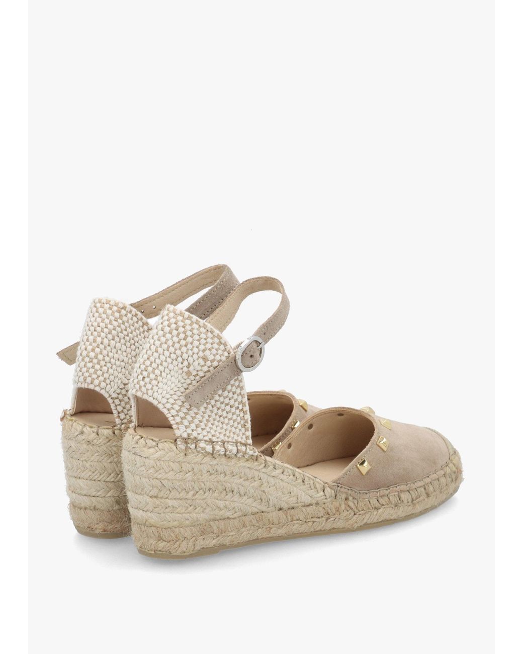 Daniel Natural Instud Studded Wedge Espadrilles